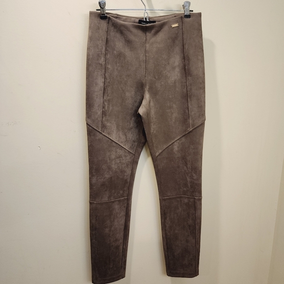 IVANKA TRUMP Women's Faux Suede Tan Pull On Slim Fit Strechy Pants Size S - Picture 2 of 11